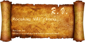 Rocskay Várkony névjegykártya